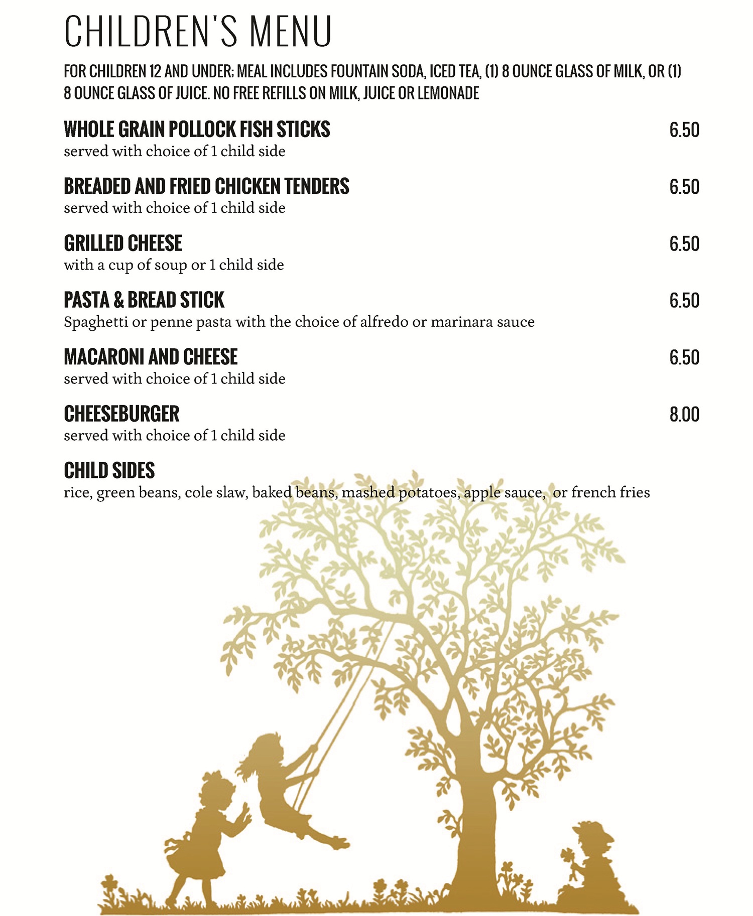 Children's Menu 2026
